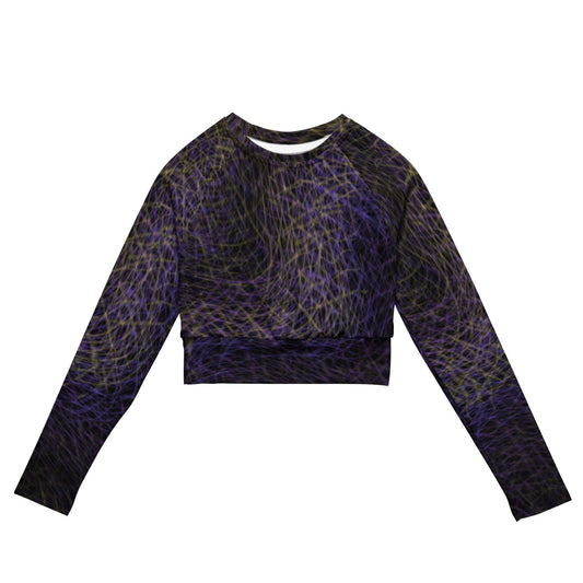 Women's Recycled Crop Top - Long Sleeve in Cyber Color for Eco-Friendly Style -