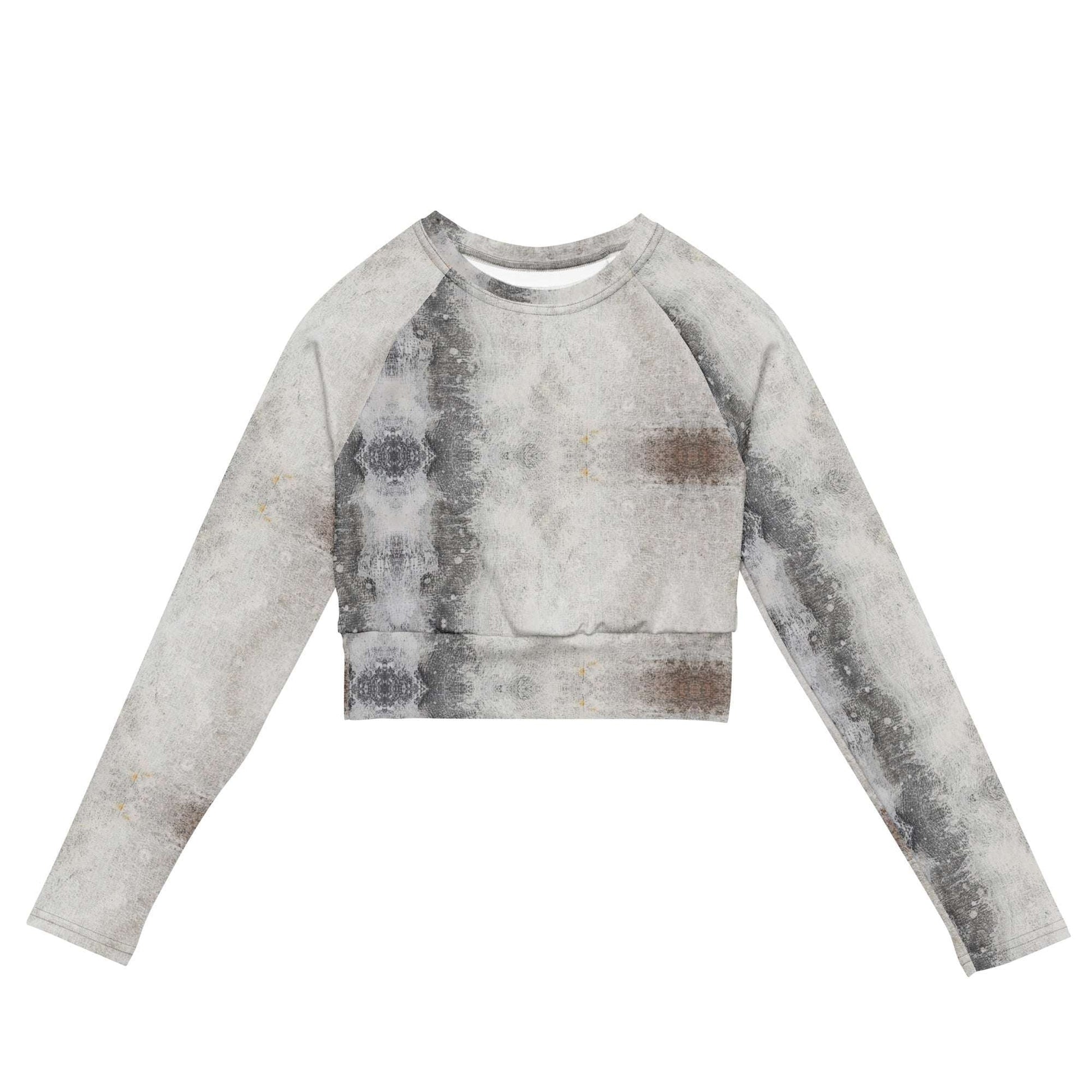 Women's Recycled Crop Top - Long Sleeve in Dirty White -