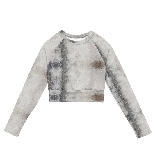 Women's Recycled Crop Top - Long Sleeve in Dirty White -