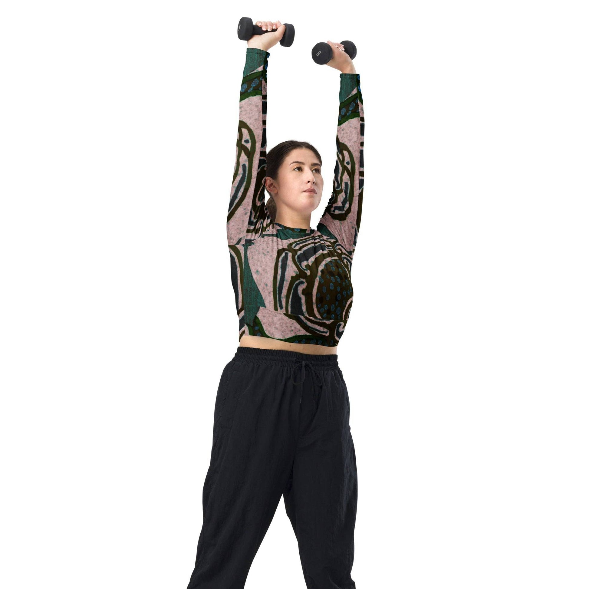 Women's Recycled Crop Top - Sustainable Long-Sleeve Fashion Statement -