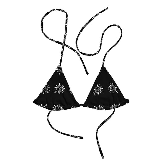Black & White Women's Bikini Top - Summer Vibes Swimsuit for Women