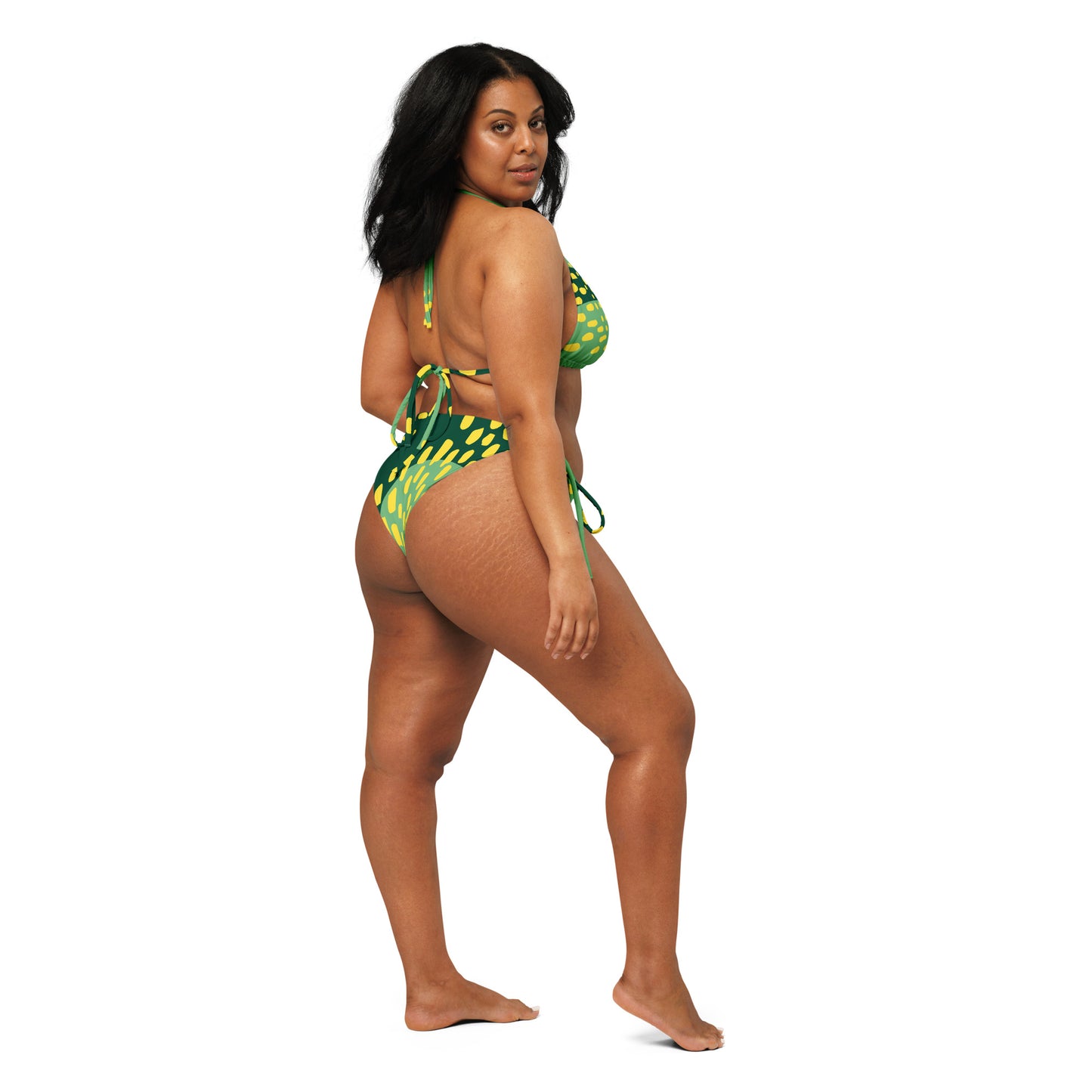 Lime Green & Yellow String Bikini | Eco-Friendly Swimwear