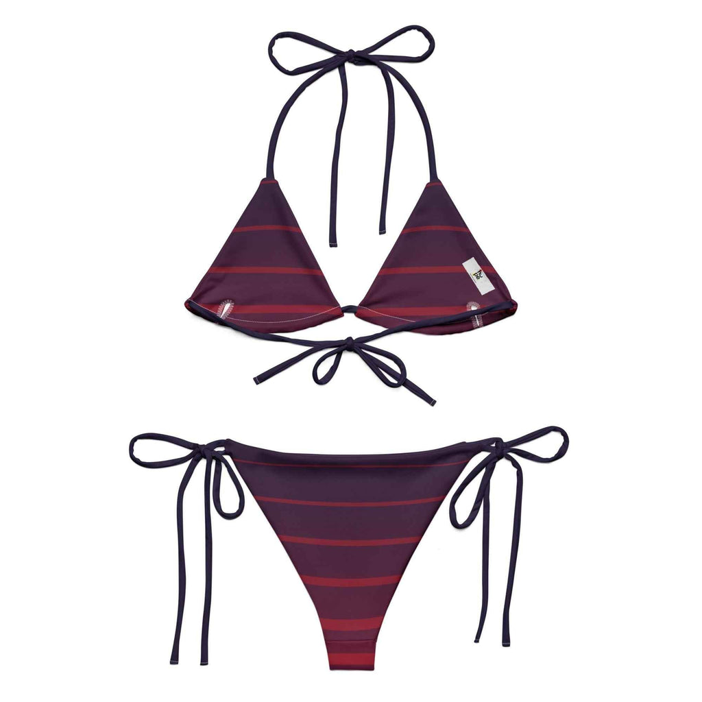 Eco-Friendly Bikini Swimwear - Dark Pink Navy Blue Recycled String Swimwear - HOPE Athlete Apparel & Wellness 
