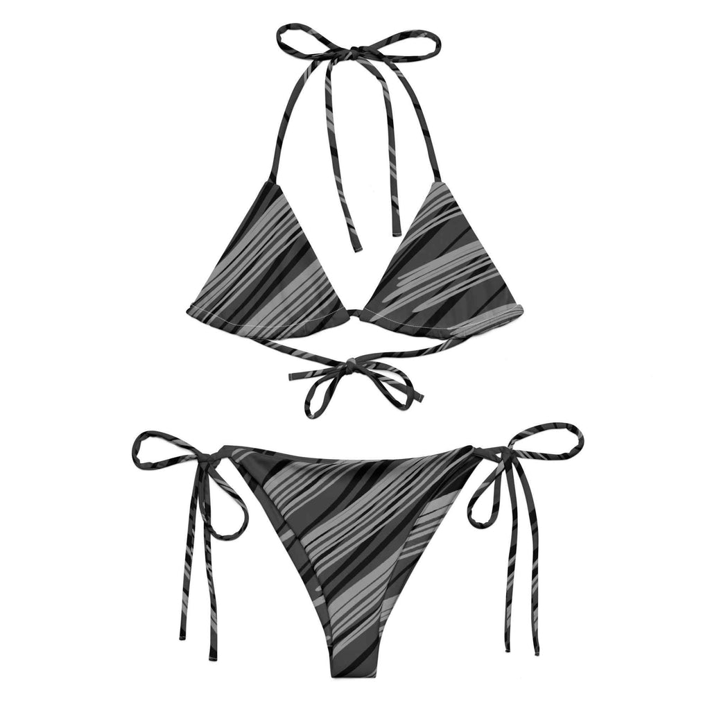 Eco-Friendly String Bikini in Black & Gray | Sustainable Swimwear - HOPE Athlete Apparel & Wellness 