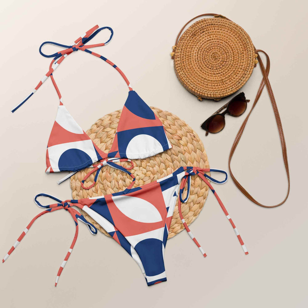 Eco-Friendly Peach & Blue Sustainable Swimwear Bikini - HOPE Athlete Apparel & Wellness 
