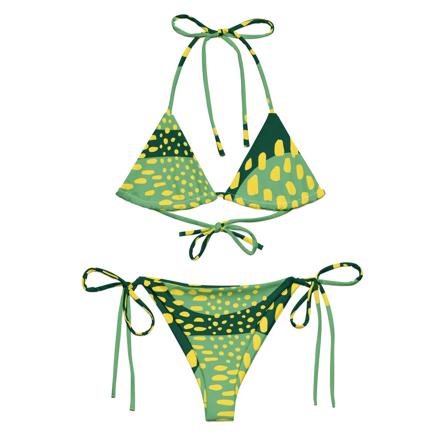 Lime Green & Yellow String Bikini | Eco-Friendly Swimwear