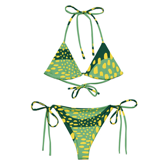 Lime Green & Yellow String Bikini | Eco-Friendly Swimwear