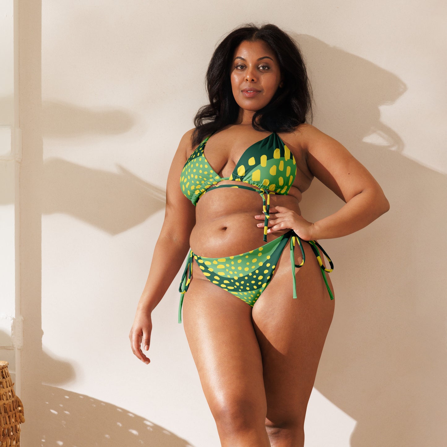 Lime Green & Yellow String Bikini | Eco-Friendly Swimwear