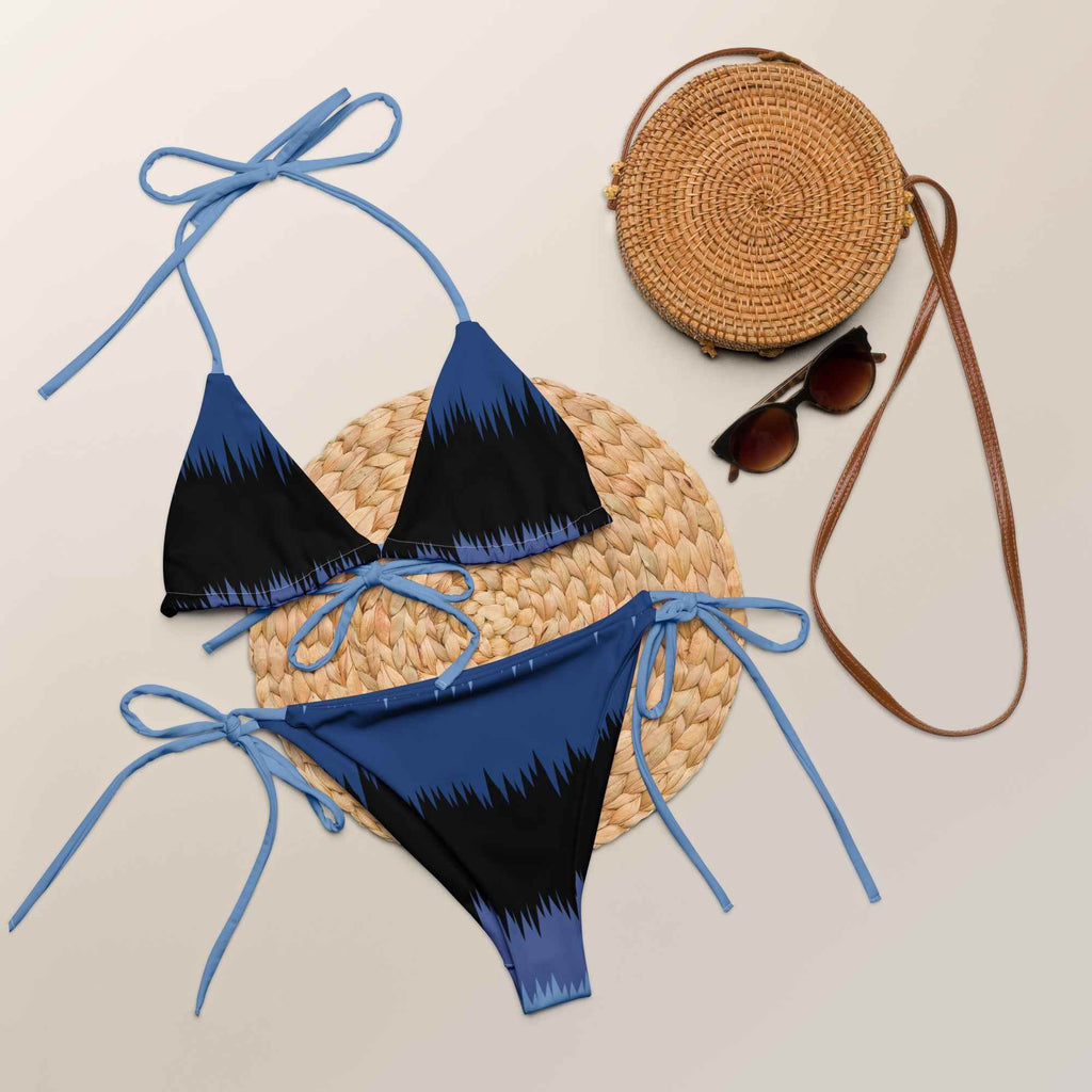 Dark Blue & Black Eco-Friendly String Bikini | Sustainable Swimwear - HOPE Athlete Apparel & Wellness 