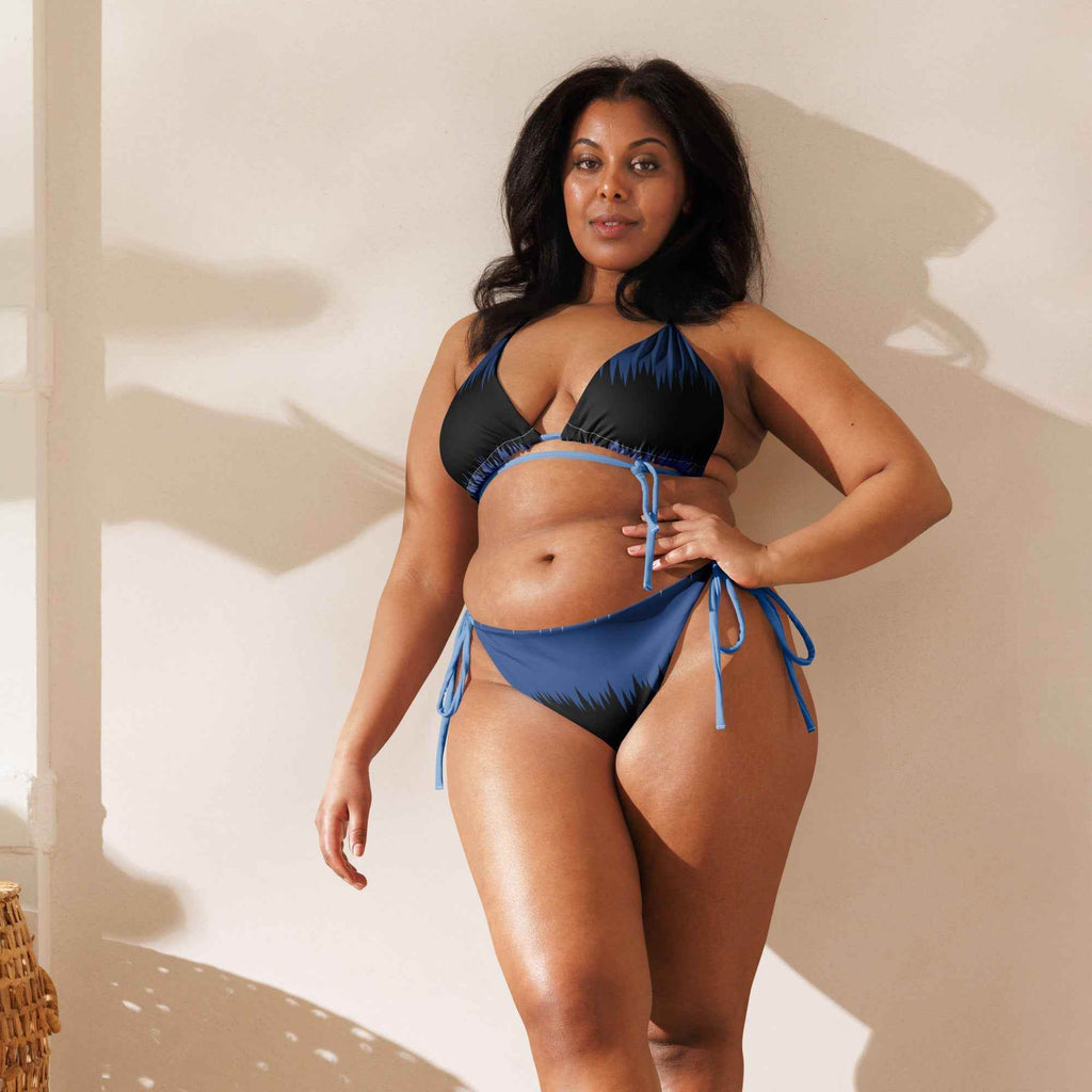 Dark Blue & Black Eco-Friendly String Bikini | Sustainable Swimwear - HOPE Athlete Apparel & Wellness 