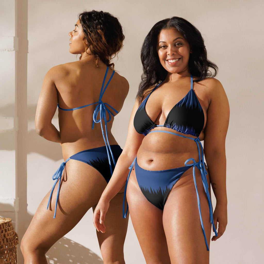 Dark Blue & Black Eco-Friendly String Bikini | Sustainable Swimwear - HOPE Athlete Apparel & Wellness 