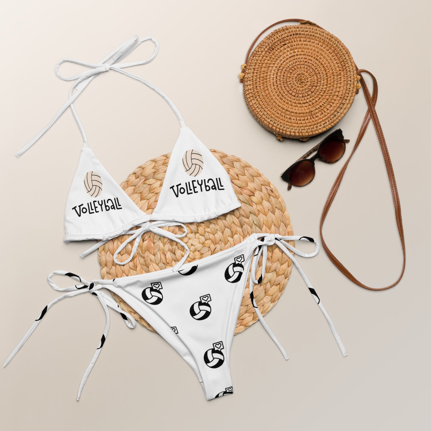 Eco-Friendly Volleyball Women's Recycled String Bikini - Sustainable Swimwear