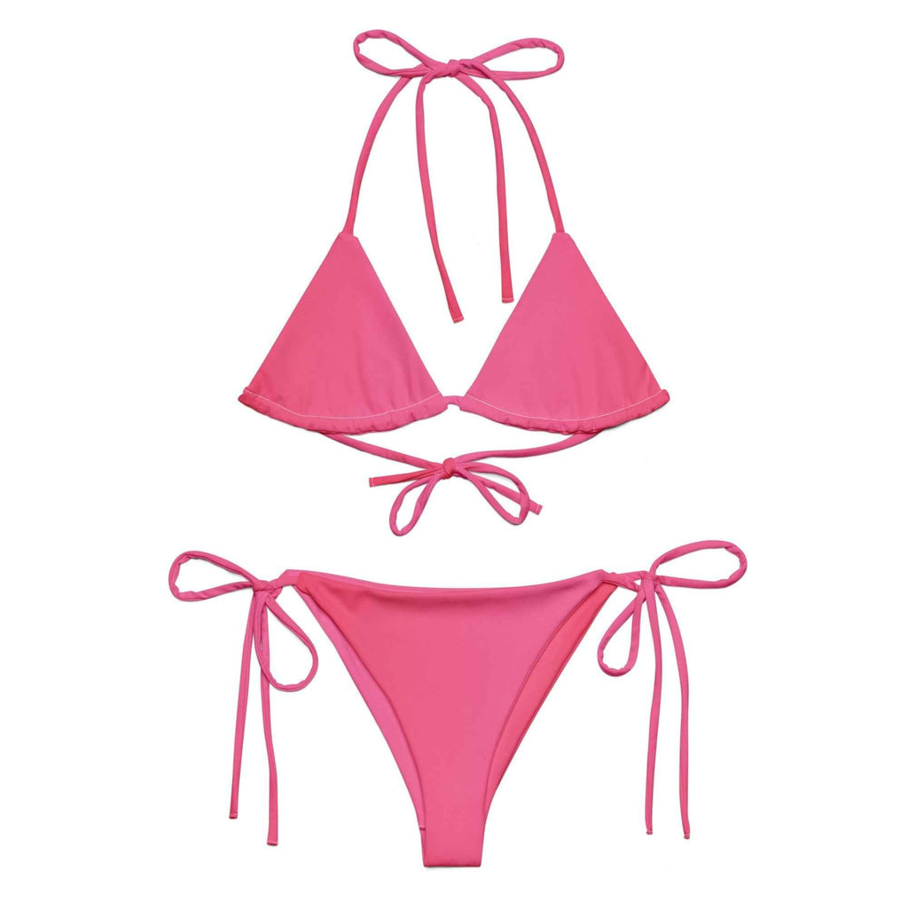 Women's Pink Print Eco-Friendly Swimwear Recycled String Bikini - HOPE Athlete Apparel & Wellness 