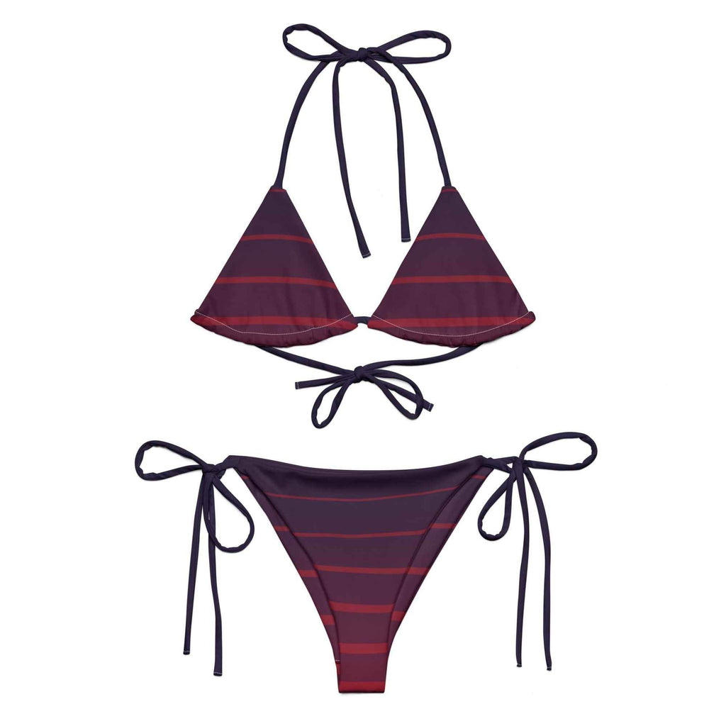 Eco-Friendly Bikini Swimwear - Dark Pink Navy Blue Recycled String Swimwear - HOPE Athlete Apparel & Wellness 