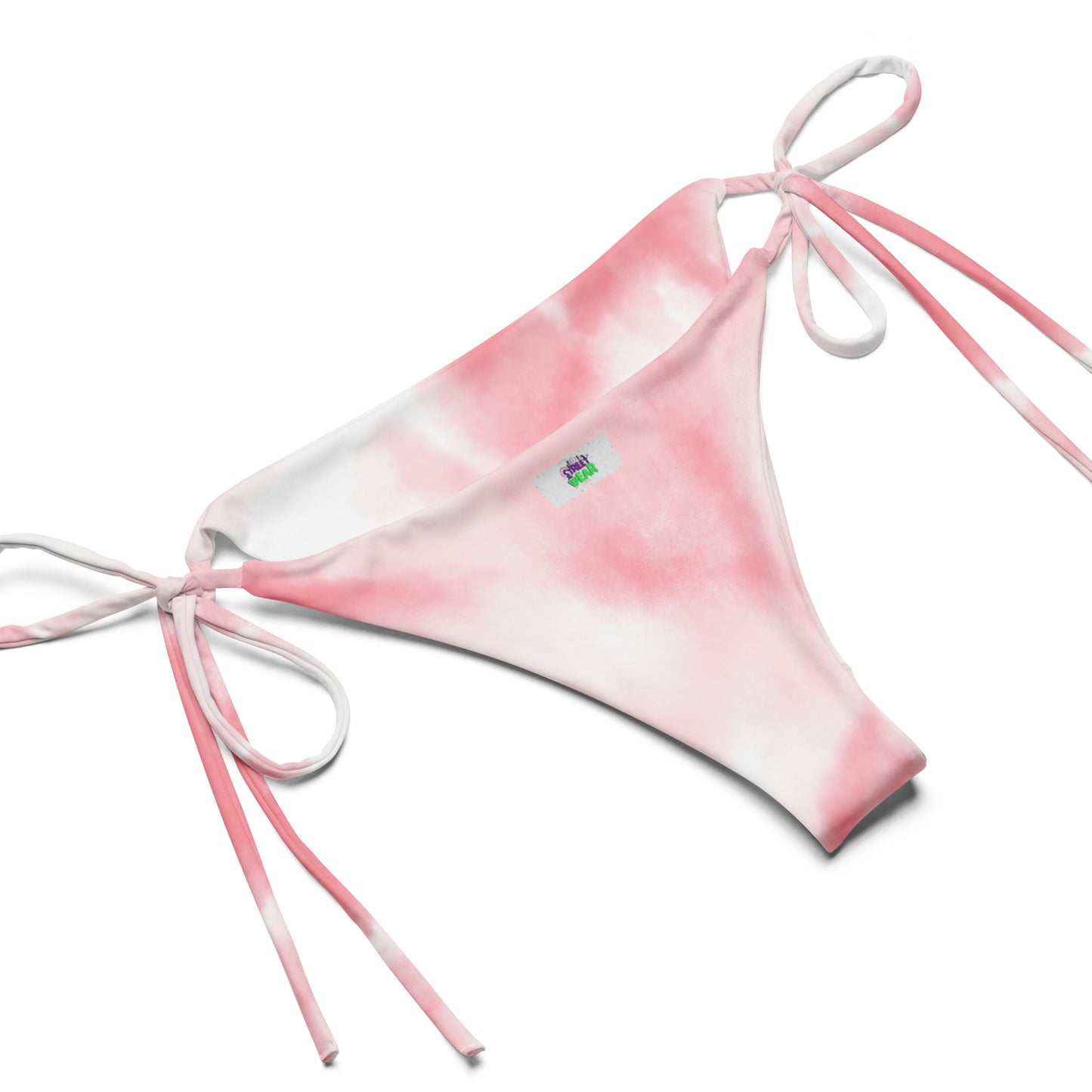 Women's Pink & White Print Eco-Friendly String Bikini - Sustainable Swimwear