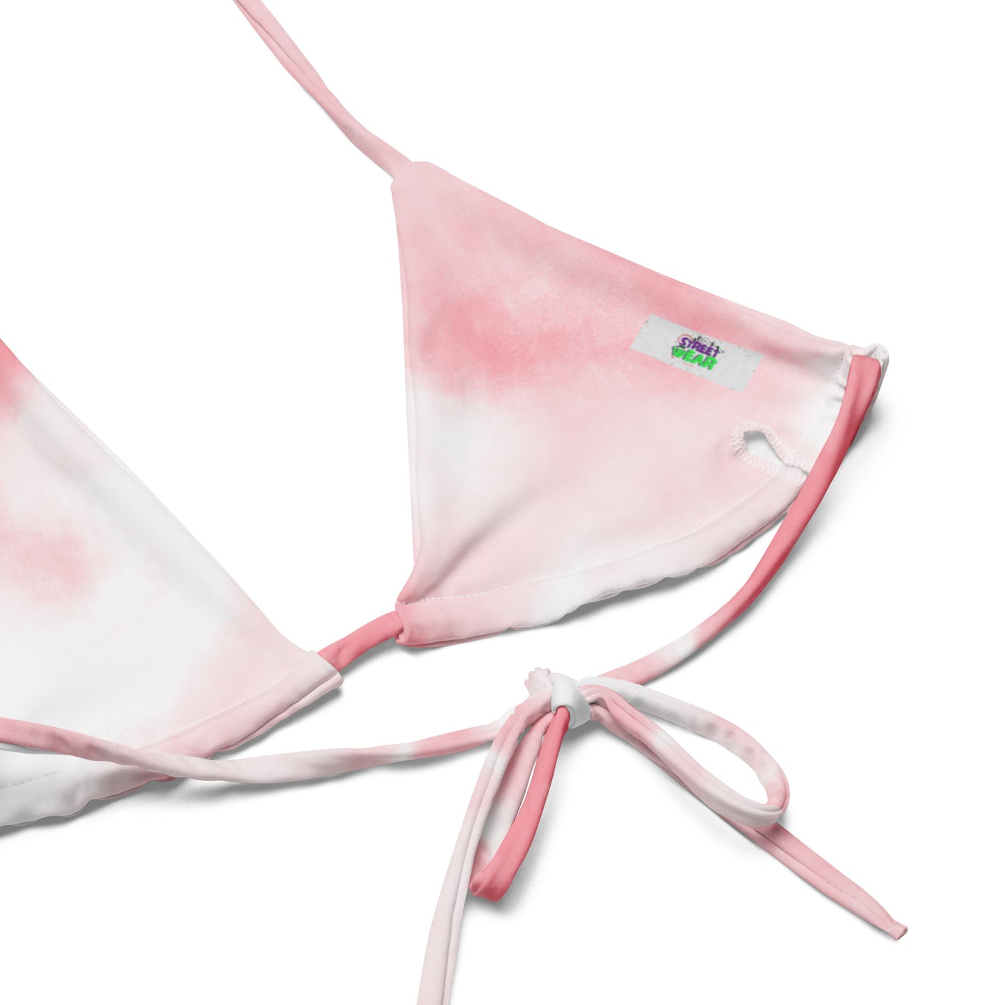 Women's Pink & White Print Eco-Friendly String Bikini - Sustainable Swimwear