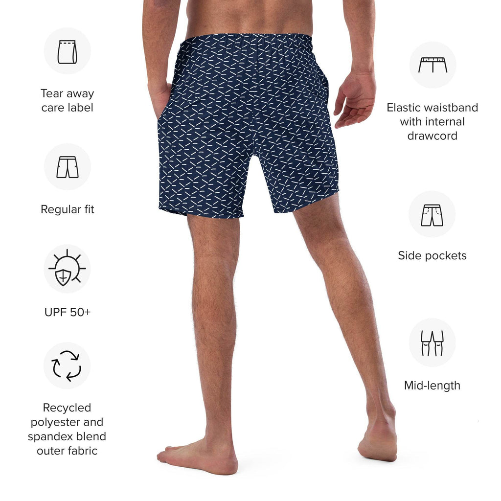 Men's Recycled Swim Trunks - Blue Pattern for Summer Collection - HOPE Athlete Apparel & Wellness 