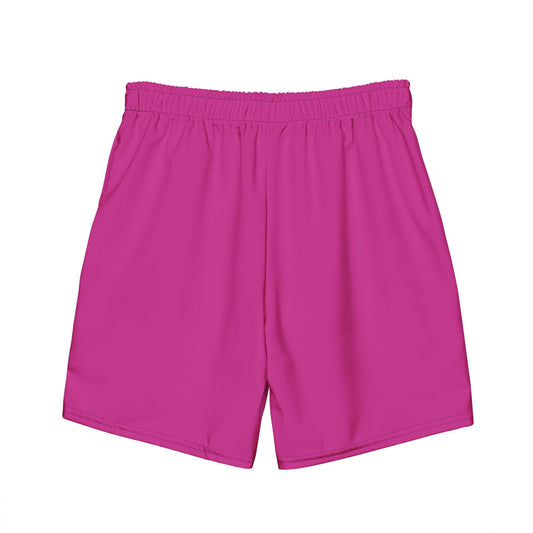 Eco-Friendly Pink Men's Swim Trunks - Recycled Swimwear for Comfort and Style -
