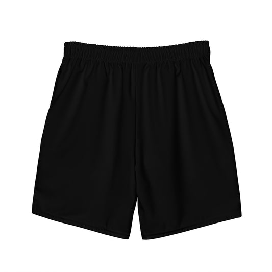 Recycled Black Men's Swim Trunks - Eco-Friendly Performance Swimwear -