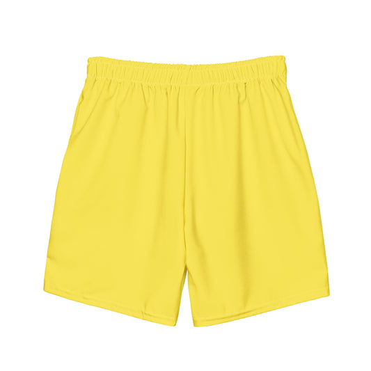 Recycled Swim Trunks - Eco-Friendly Yellow Mens Swim Trunks for Performance -