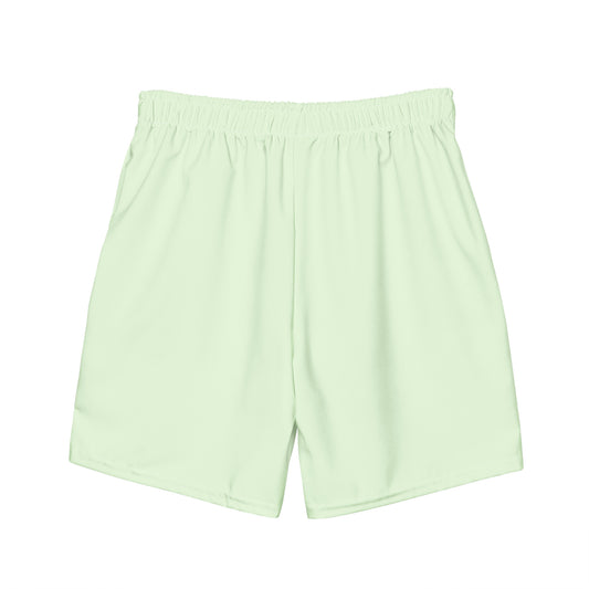 Eco-Friendly Recycled Men's Swim Trunks - Mint Green Performance Swimwear -