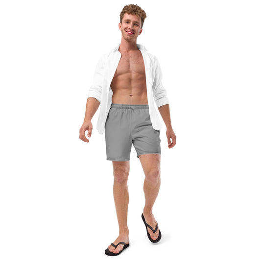 Recycled Swim Trunks Gray - Eco-Friendly Performance Swimwear