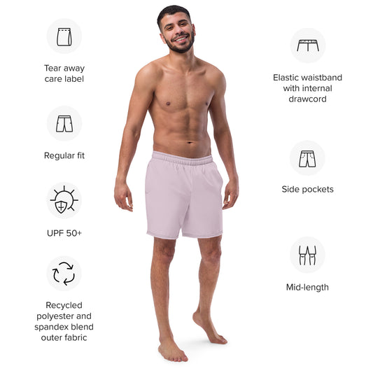 Eco-Friendly Recycled Swim Trunks Light Purple - Sustainable Beachwear