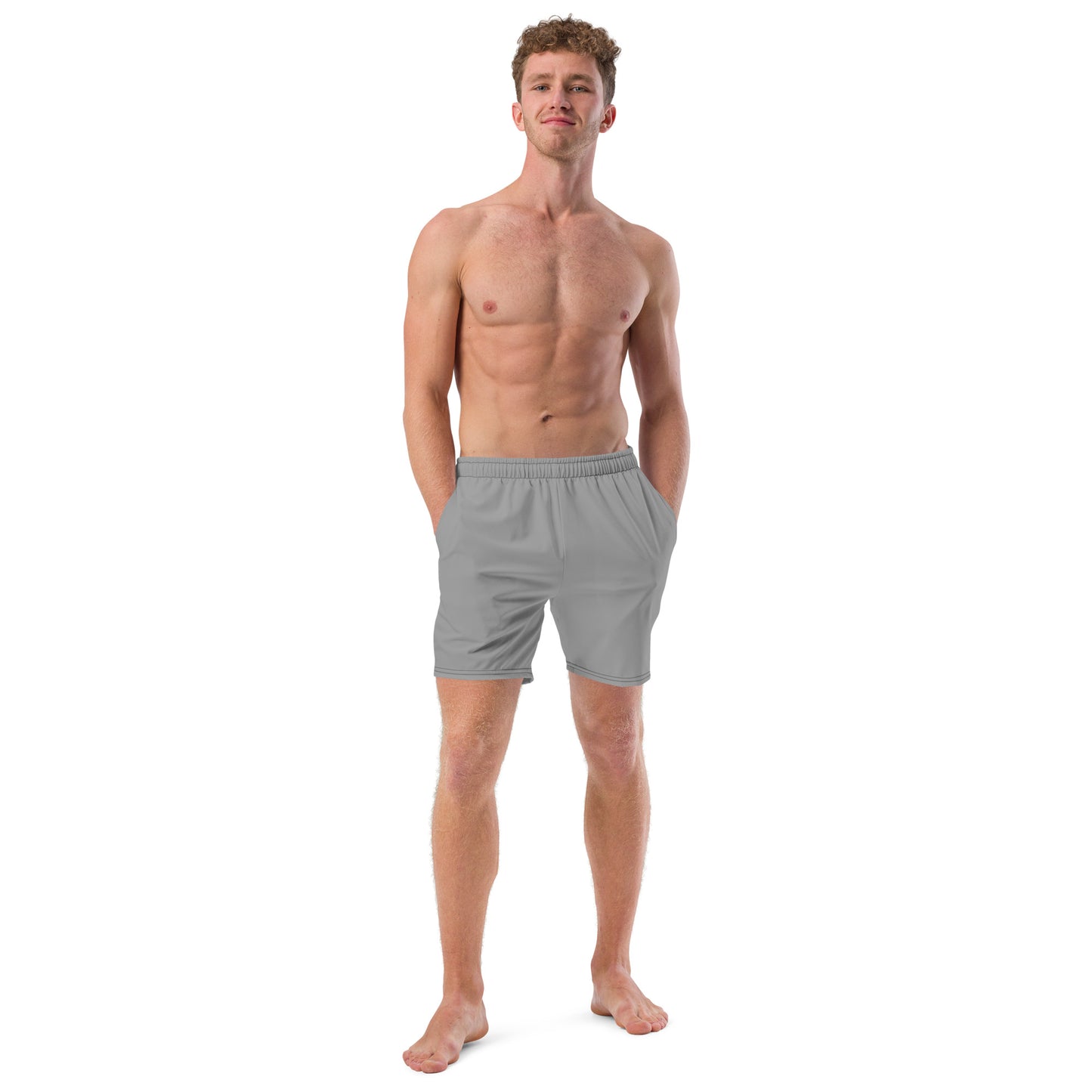 Recycled Swim Trunks Gray - Eco-Friendly Performance Swimwear