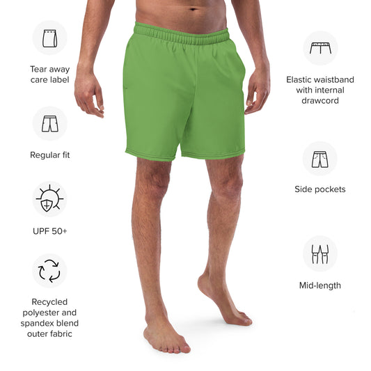 Eco-Friendly Recycled Swim Trunks Yard Green - Performance Swimwear