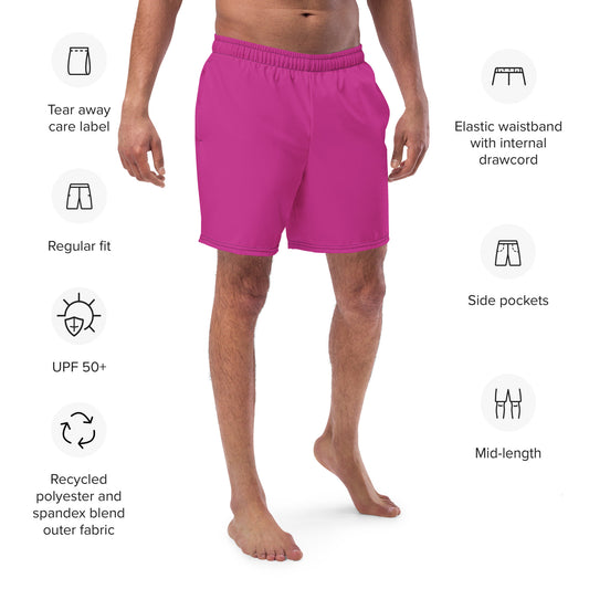 Eco-Friendly Recycled Swim Trunks Pink - Performance Swimwear