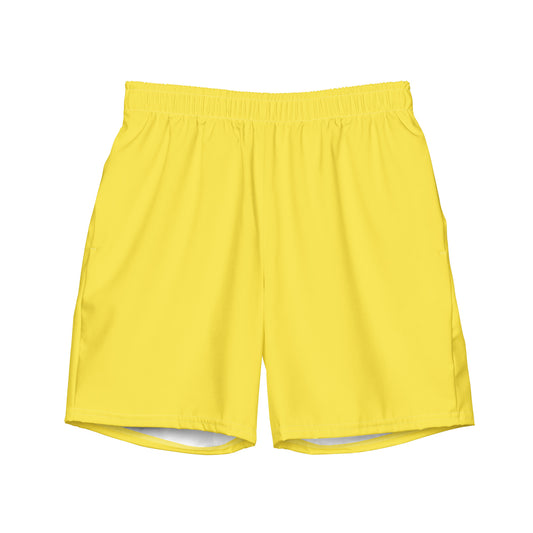Recycled Swim Trunks - Eco-Friendly Yellow Mens Swim Trunks for Performance -