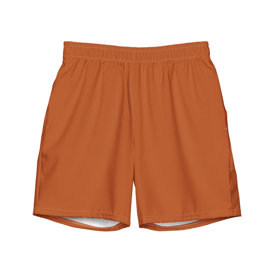 Eco-Friendly Men's Swim Trunks - Recycled Brown Nature Performance Swimwear -