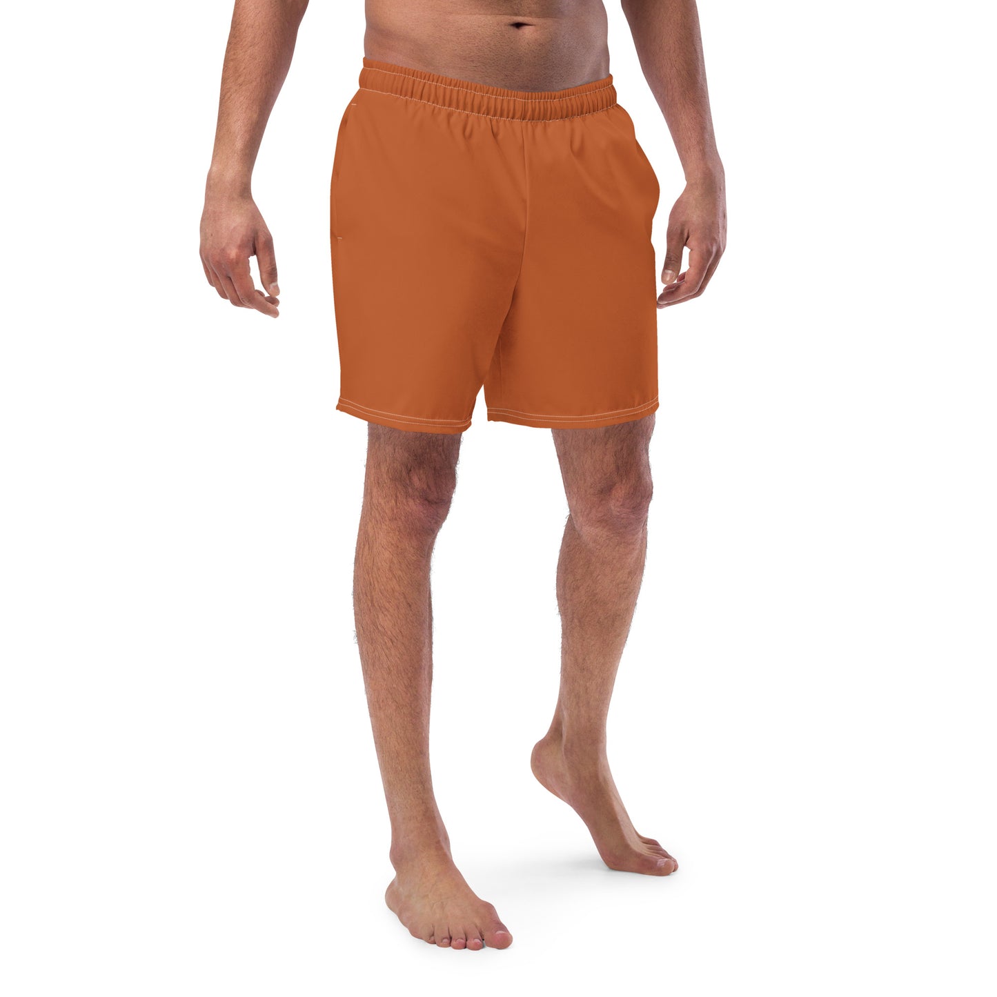 Eco-Friendly Men's Swim Trunks - Recycled Brown Nature Performance Swimwear -