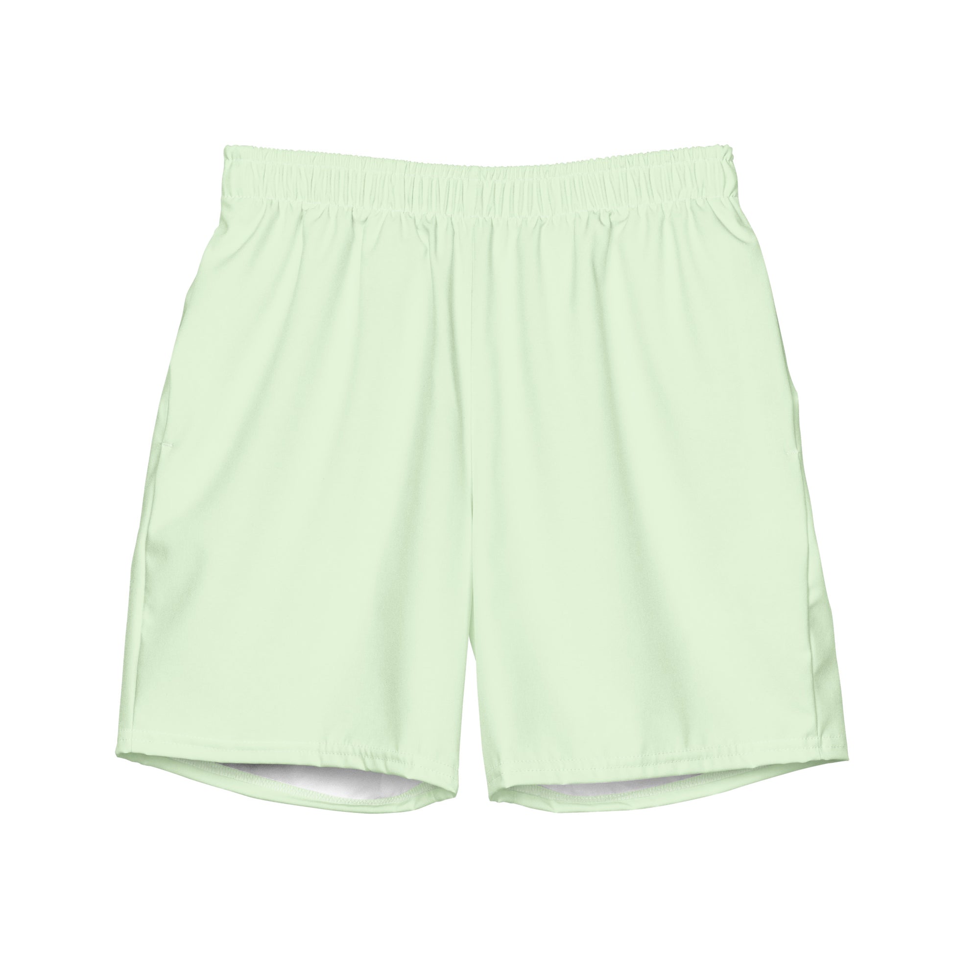 Eco-Friendly Recycled Men's Swim Trunks - Mint Green Performance Swimwear -