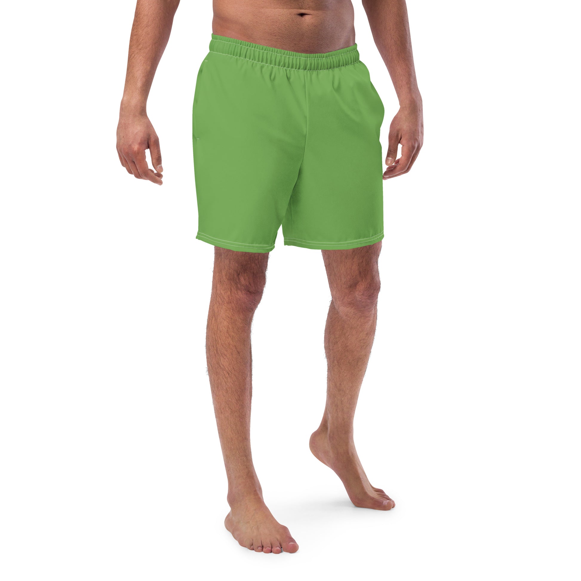 Eco-Friendly Men's Swim Trunks Yard Green - Recycled Performance Swimwear -