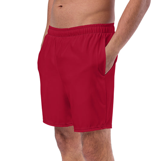 Eco-Friendly Recycled Swim Trunks Red - Sustainable Beachwear