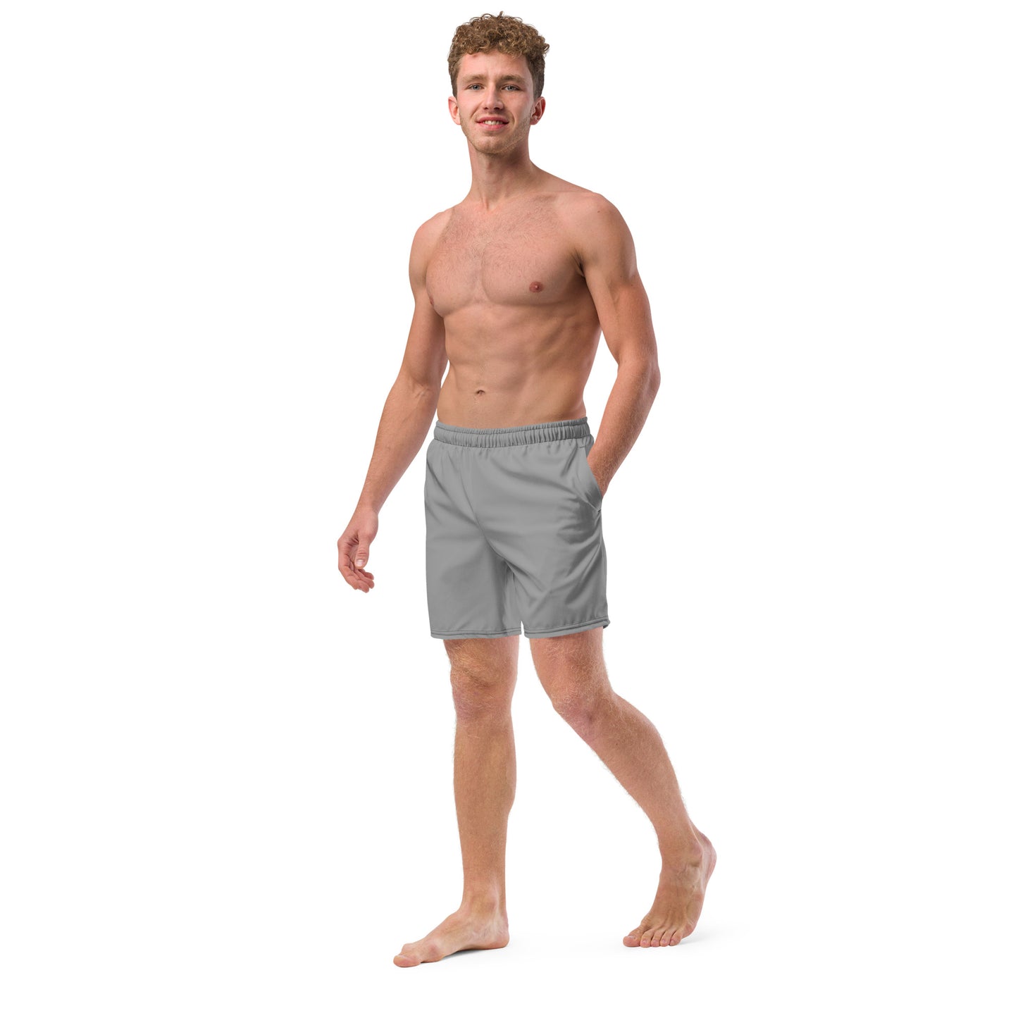 Recycled Swim Trunks Gray - Eco-Friendly Performance Swimwear