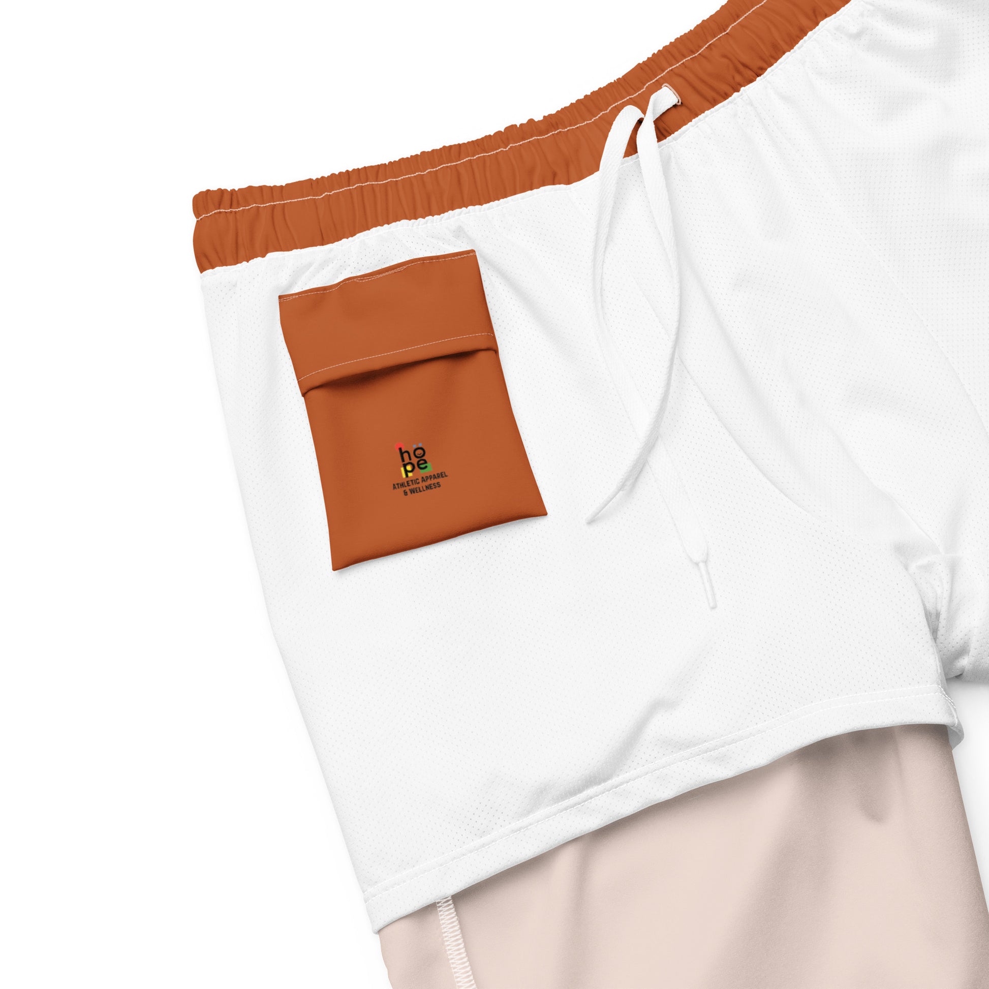 Eco-Friendly Men's Swim Trunks - Recycled Brown Nature Performance Swimwear -