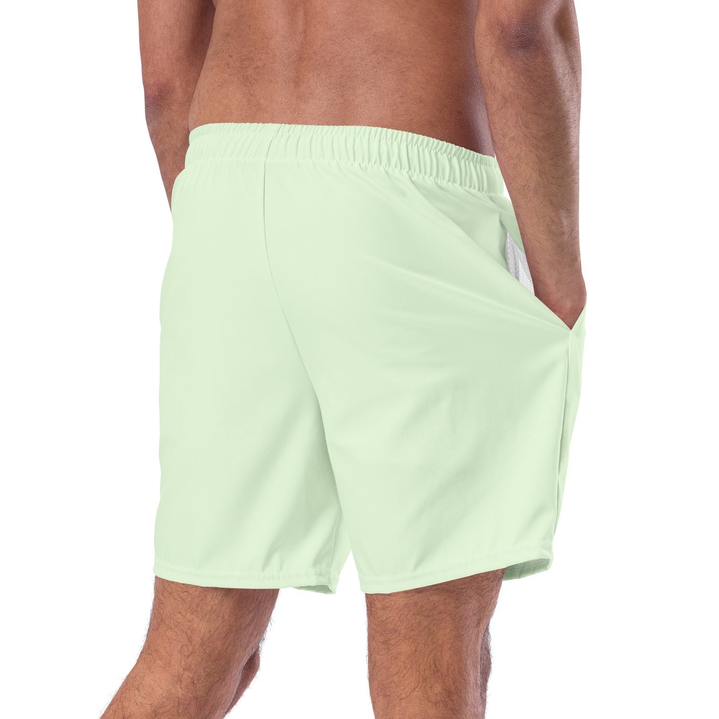 Eco-Friendly Recycled Men's Swim Trunks - Mint Green Performance Swimwear -