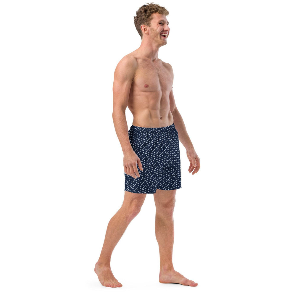 Men's Recycled Swim Trunks - Blue Pattern for Summer Collection - HOPE Athlete Apparel & Wellness 