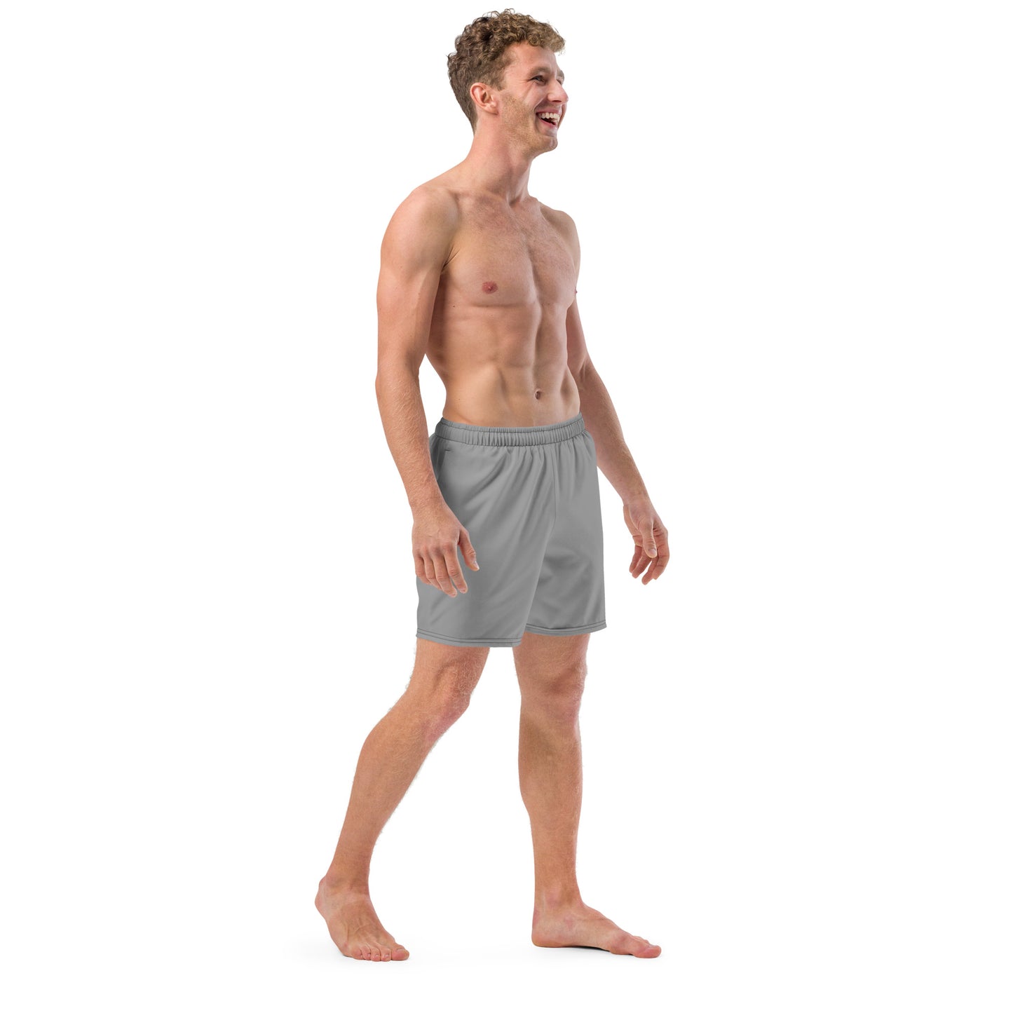 Recycled Swim Trunks Gray - Eco-Friendly Performance Swimwear