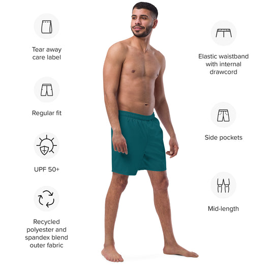 Eco-Friendly Recycled Swim Trunks Fake Green - Performance Swimwear