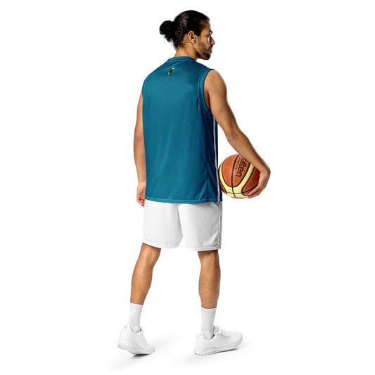 Men's Basketball Jersey Recycled Blue Diamond Workout Pre Warm Up | High-Performance Apparel