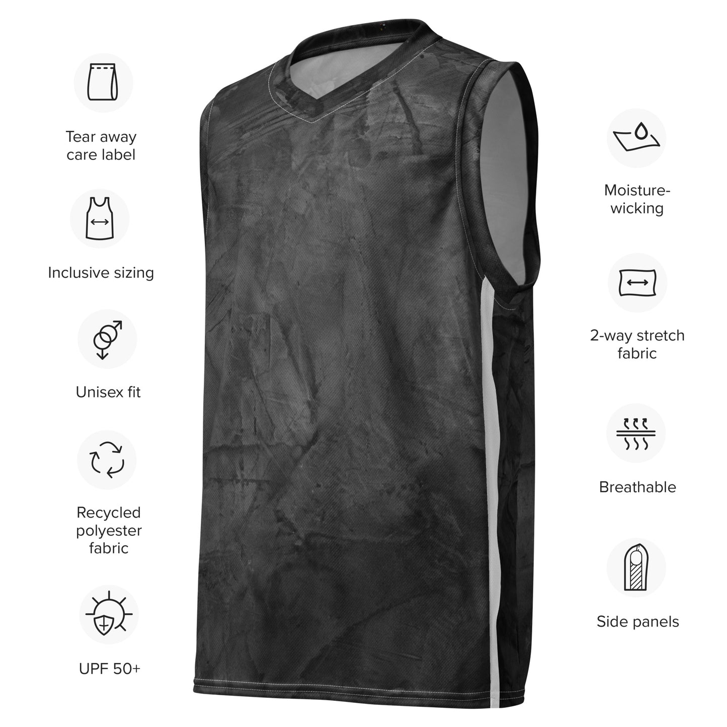 Men's Basketball Jersey Recycled Smoke Gray - Pain at First | Unique Design