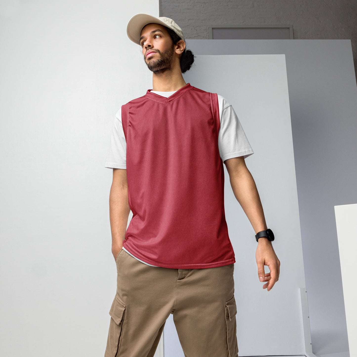 Men's Basketball Jersey Recycled Power Red | Workout & Warm Up Apparel