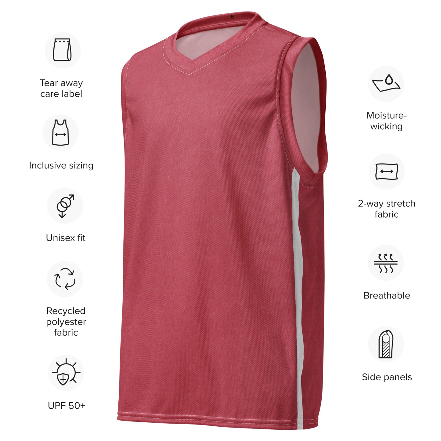 Men's Basketball Jersey Recycled Power Red | Workout & Warm Up Apparel