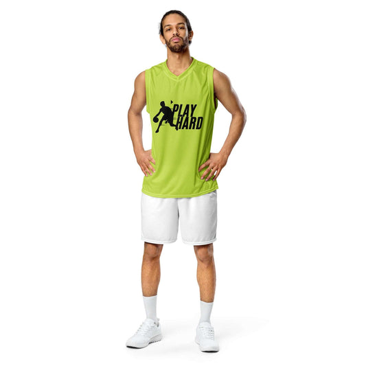 Men's Recycled Basketball Jersey- Play Hard -