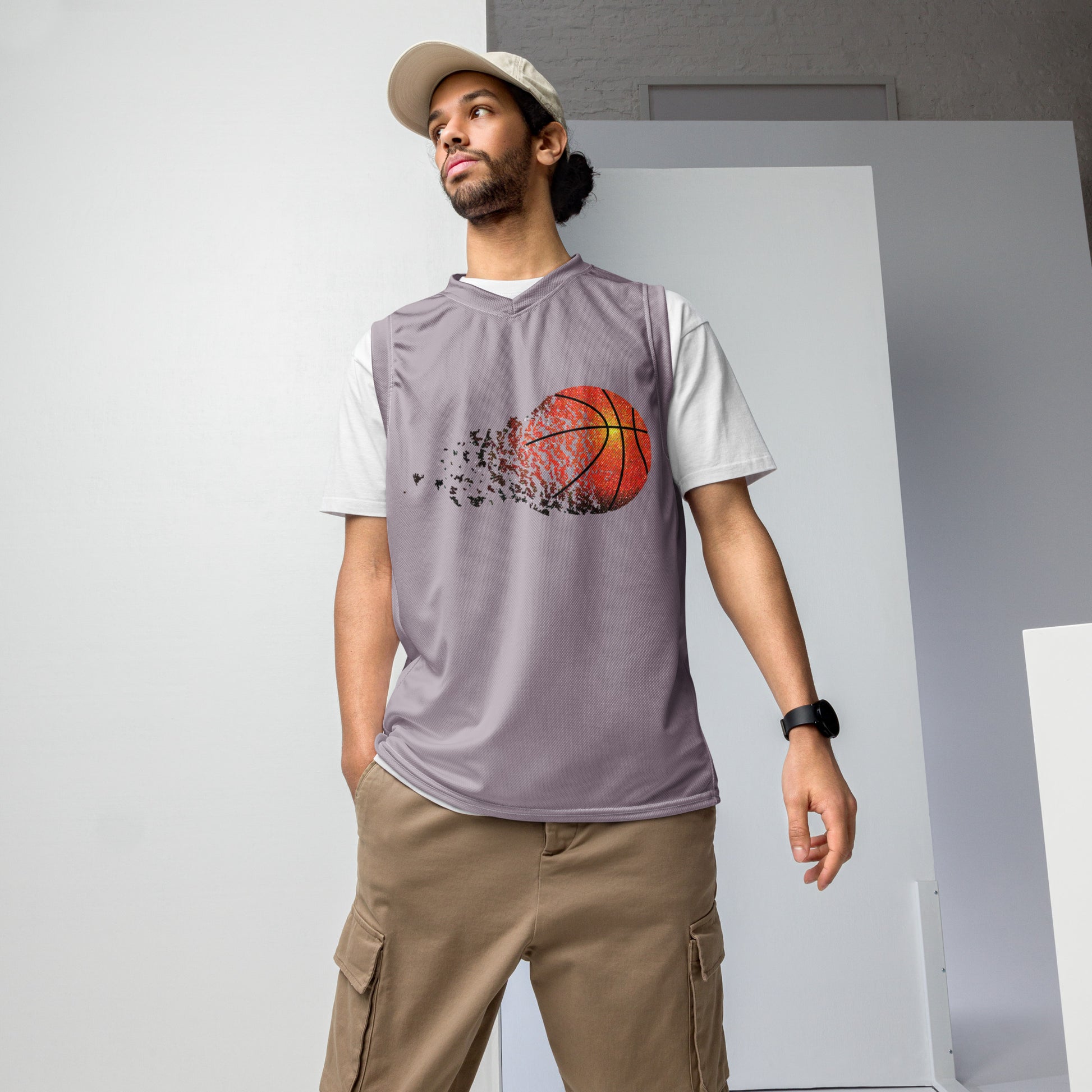 Men's Recycled Basketball Jersey - Fearless & Eco-Friendly Performance -