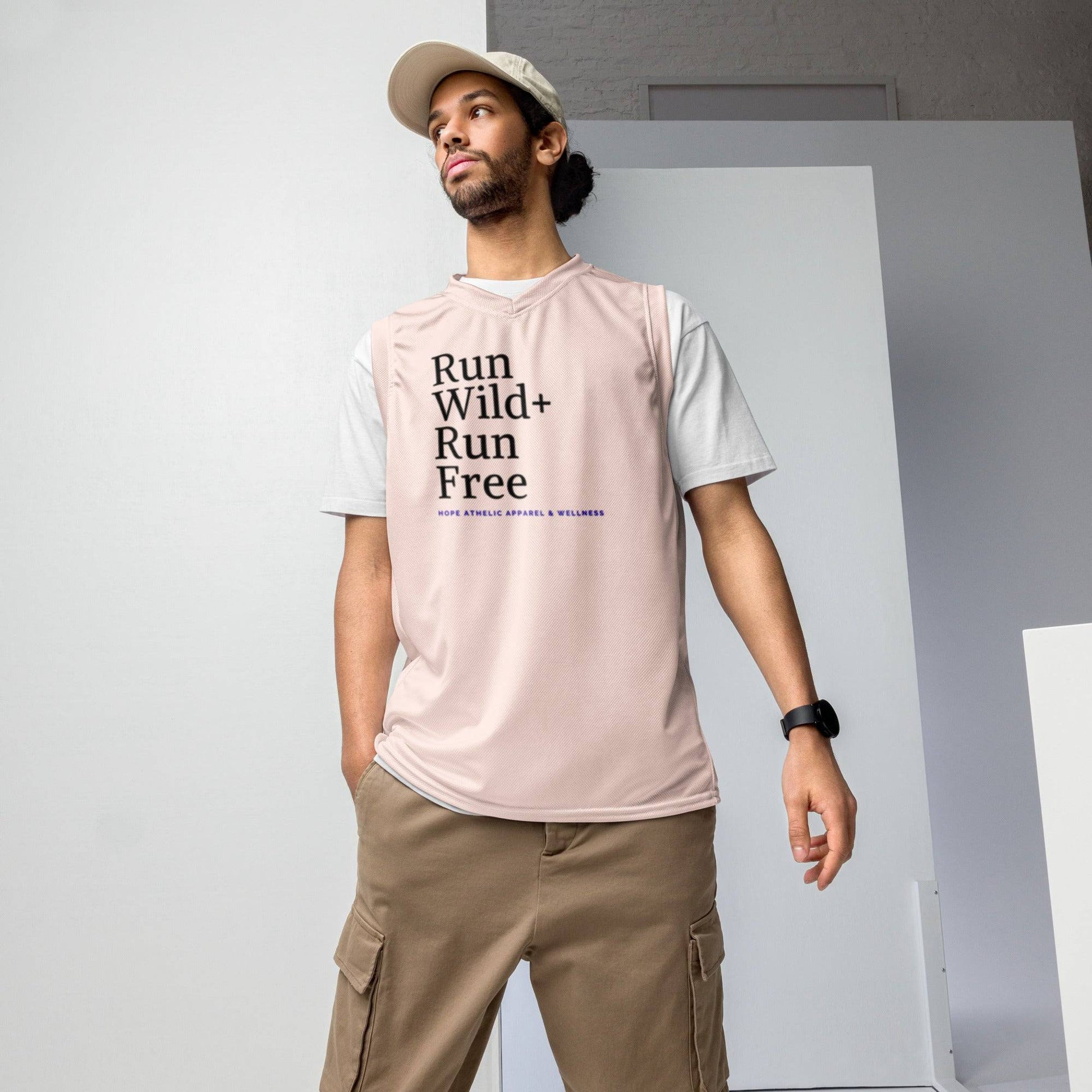 Men's Recycled Basketball Jersey - Run Wild, Embrace Freedom -