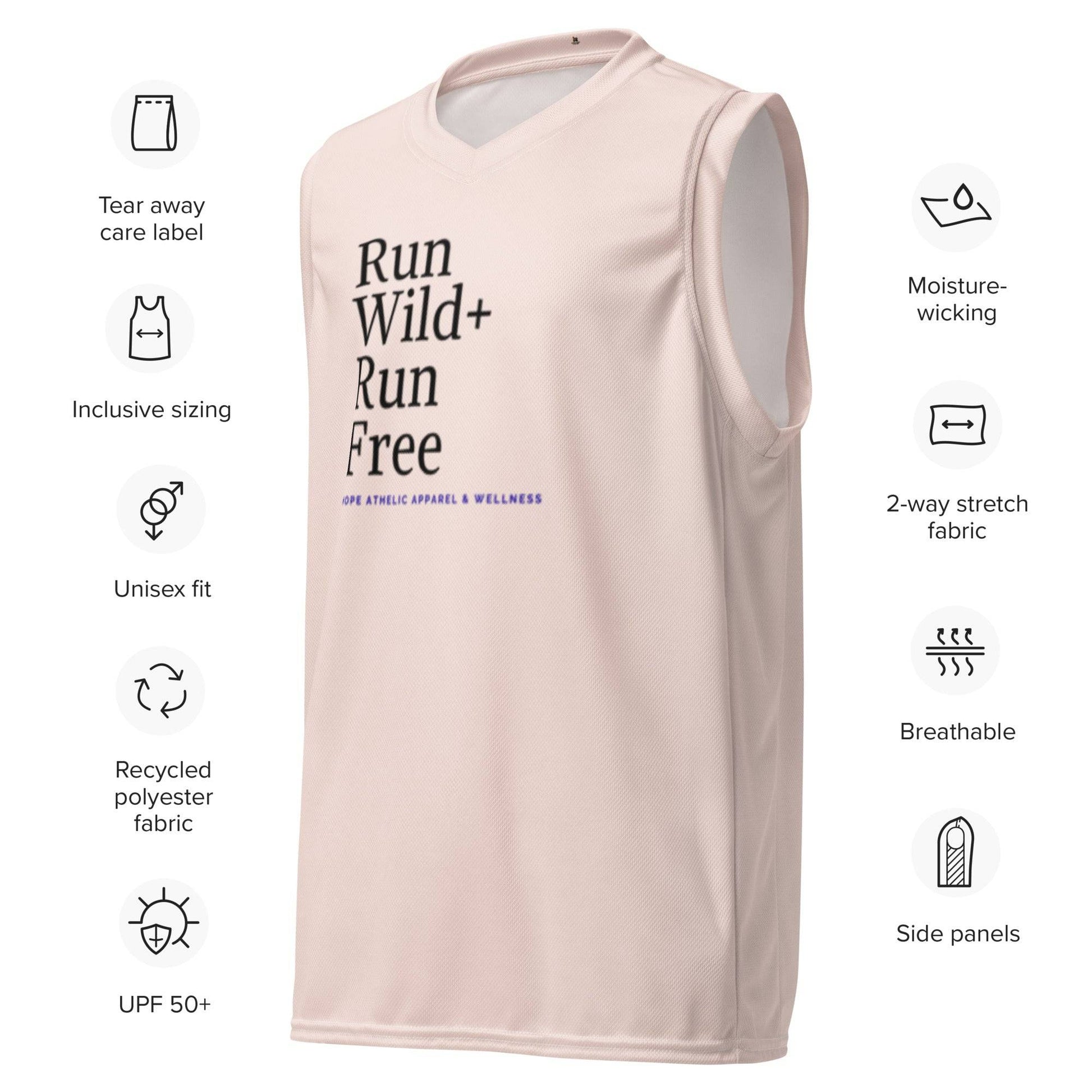 Men's Recycled Basketball Jersey - Run Wild, Embrace Freedom -